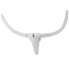 Vidaxl Stenska aluminijasta dekoracija v obliki bikove glave, srebrna, 96 cm