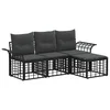 Set vanjskih sofa 4 pcs Crna i tamno siva Poliester
