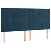 Vidaxl Vzglavje postelje temno modro 180x5x118/128 cm žametno