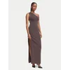 Elisabetta Franchi Večerna obleka AM-07B-66E2-V700 Temno rjava Slim Fit