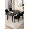 Hanah Home Set Trpezarijski sto i 4 stolice Arp, Crni
