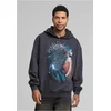 Thorned Mask Oversize Hoody Black with Acid Wash