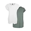 Womens T-shirt with extended shoulder 2-pack white+pale