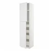 METOD / MAXIMERA Vis.el. s 2 vrata/4 fioke, bela/Stensund bela, 60x60x240 cm