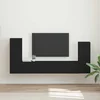 Set TV komoda 4 pcs Crna Konstruirano drvo