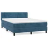 Vidaxl Box spring postelja z vzmetnico temno modra 140x190cm žamet