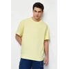 Trendyol Yellow Oversize/Wide-Fit Basic 100% Cotton T-Shirt