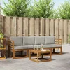 Set vanjskih sofa s jastukom 5 pcs Prirodna i svijetlo siva