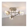 Plafonski luster MALENA 3xE14/5W/230V mat hrom/proziran