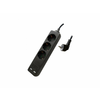 V-TAC Podaljševalni kabel, 3 vtičnice+2xUSB, stikalo, 1,5m,16A, 3G1,5mm2, črn