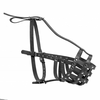 Črn usnjen pasji nagobčnik Collar, trden – rottweiler