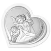 shumee Srebrna slika z angelom varuhom, bel okvir srca + gravura 6777-W 13,8 x 12 cm