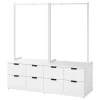 NORDLI Komoda s 8 fioka, bela, 160x169 cm