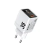 Wekome Brzi punjač WP-U36, Sa displejom, 2 porta USB 3.0 i 3.1 Tip C, 35W, Beli