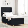 Krevet s opruga kutije s uzglavljem Crna 200 x 100 cm tkanina