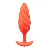 b-Vibe Swirl Uniquely Textured Silicone Vibrating Plug Orange