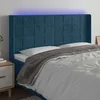 LED uzglavlje tamnoplavo 203 x 16 x 118/128 cm od tkanine