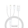 BASEUS 3v1 Kabel Superior Series USB-A - USB-C / iPhone Lightning / micro USB 3,5 A 0,5 m - bel