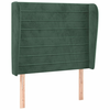 Vidaxl Vzglavje z ušesi temno zeleno 83x23x118/128 cm žamet