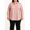 Plus size srajca s potiskom, svetlo roza