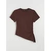 Sinsay - Bluza sa ukrasnim nabiranjem - tamno braon