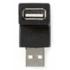 NEDIS USB 2.0 adapter/ USB-A priključek - USB-A vtičnica/ 480 Mbps/ okrogel/ ponikljan/ PVC/ črn/