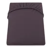 Rjava bombažna elastična rjuha DecoKing Amber Collection, 140/160x200 cm