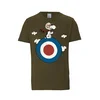 LOGOSHIRT Majica Peanuts - Snoopy Pilot  modra / oliva / rdeča / bela