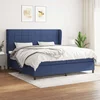 Vidaxl Box spring postelja z vzmetnico modra 200x200 cm blago