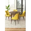 Hanah Home Set Trpezarijski sto i 4 stolice, Žuto-braon