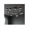 Brilagi - LED plafonski luster MISTEL 15xG9/3W/230V crni hrom/dimljeno