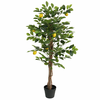 vidaXL Umetni limonovec s 3 debli zelen 120 cm PP