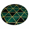 eoshop Preproga okrogla EMERALD exclusive 1020 glamur, eleganten marmor, trikotniki steklenica zelena/zlata ( - Velikost: krog 160 cm)