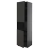 METOD Vis.orm.mikrotal2vrat/policama, Crnosiva/Nickebo boja antracita, mat, 60x60x220 cm