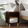 Vidaxl vidaXL Nočne omarice 2 kosa, lesene noge, dimljen hrast 40x30x50 cm