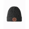 Ombre Mens beanie cap with round embossed patch - graphite