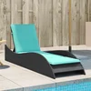 Ležaljka za sunčanje s jastukom crna 60x205x73 cm poli ratan