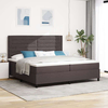 Vidaxl Postelja z vzmetnico z vzmetnico Temno rjava 200 x 200 cm blago
