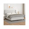 Den Box spring postelja z vzmetnico bela 180x200 cm umetno usnje