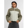 Womens jacket Sherpa Crinkle Nylon Mix light green/stone green