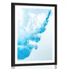 Plakat s paspartujem modro črnilo v vodi - 60x90 silver
