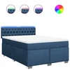 Vidaxl Box spring postelja z vzmetnico modra 140x190 cm blago