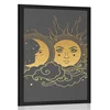 Plakat harmonija sonca in lune - 60x90 silver