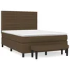 Vidaxl Box spring postelja z vzmetnico temno rjav 140x190 cm blago