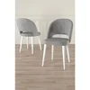 Hanah Home set trpezarijskih stolica Pane 6 kom, siva tkanina Babyface, bele metalne noge