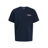 JACK & JONES Majica JJJADE mornarska/temno rdeča/bela