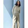 Sinsay - Wide leg pantalone sa mešavinom viskoze - BEŽ