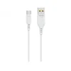 DENMEN D01T Type C USB data kabl 2,4A 1m bela