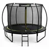 Lean-toys Vrtni trampolin 252cm (8 FT) z zaščitno mrežo, lestvijo in torbo za čevlje