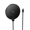 Hoco 15W induktivni punjač s USB-C kabelom i zaslonom CW62 crne boje